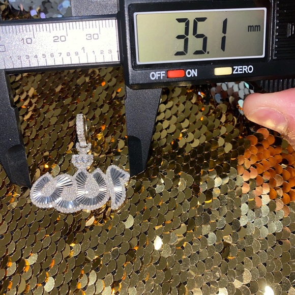 Real Diamond Allah pendant, Allah charm, NOT CZ NOT LAB MADE, Islamic Muslim Gem - Picture 6 of 6